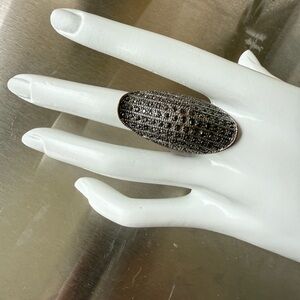 New York & Company Black Silver Statement Ring